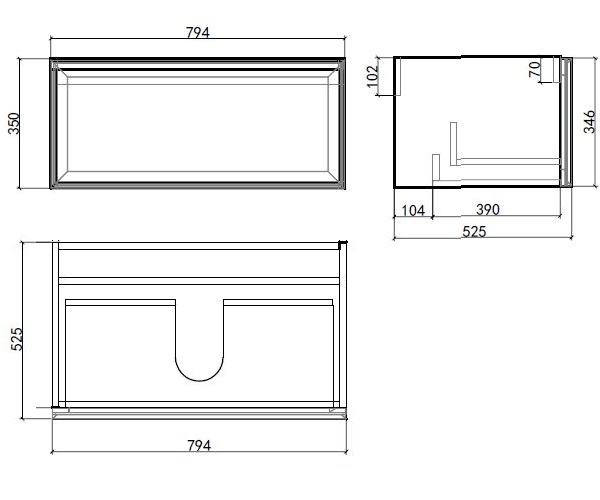 тумба с раковиной VINCEA ELISE 80