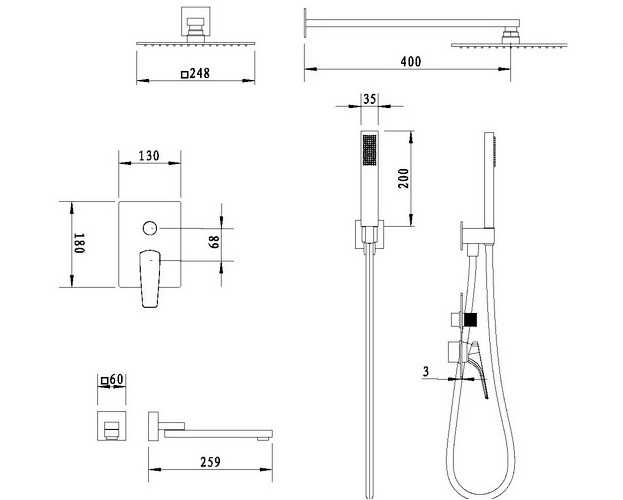 душевая система VINCEA PURO