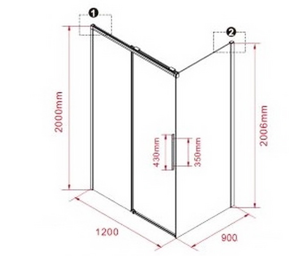 душевое ограждение VINCEA STELLA 120х90