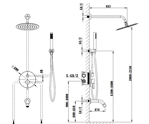 душевая система VINCEA VILLA