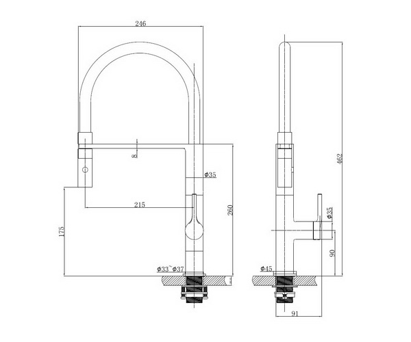 смеситель для кухни VINCEA VKF-114MB