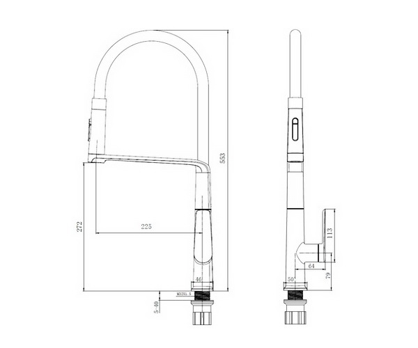 смеситель для кухни VINCEA VKF-118BG