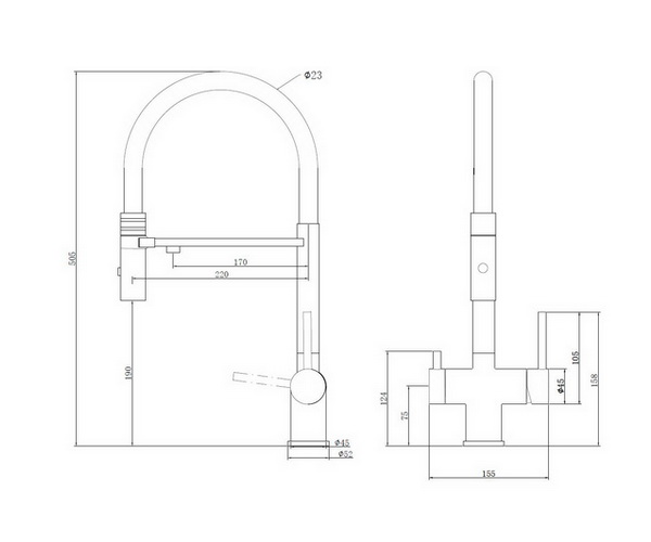 смеситель для кухни VINCEA VKF-120CH с каналом для питьевой воды