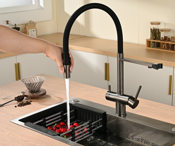 смеситель для кухни VINCEA VKF-120GM с каналом для питьевой воды