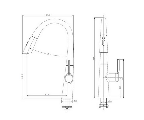 смеситель для кухни VINCEA VKF-176CH