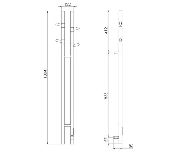 полотенцесушитель VINCEA 122х1300