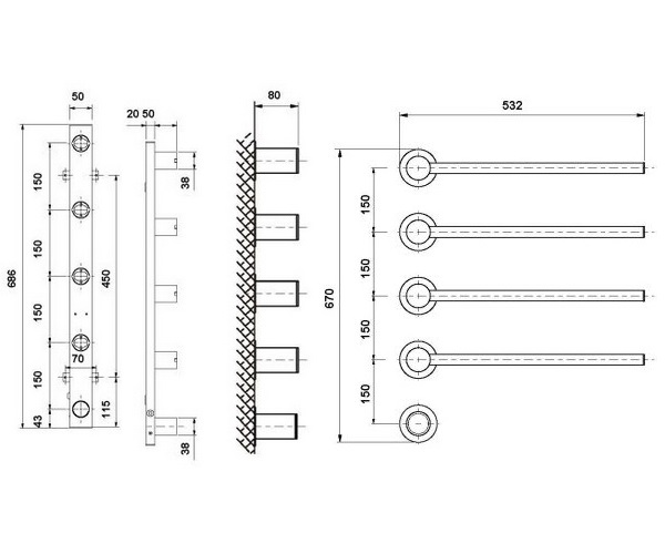 полотенцесушитель VINCEA 530х670
