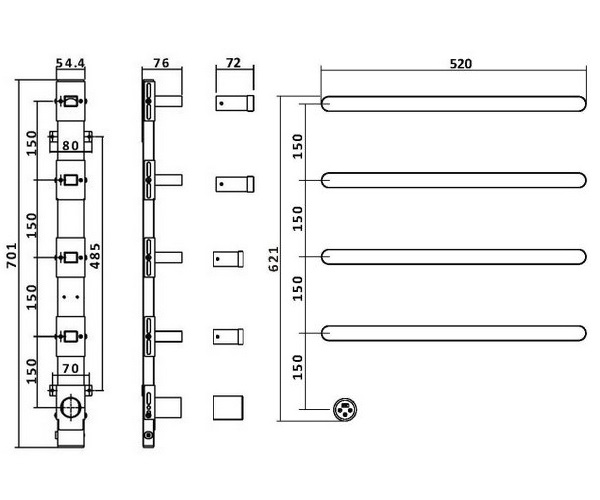 полотенцесушитель VINCEA 520х620