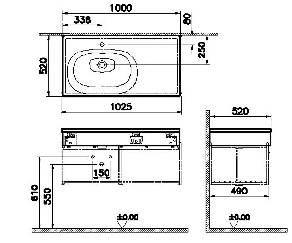 тумба с раковиной VITRA EQUAL 100