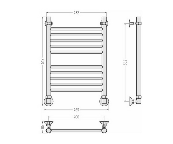 полотенцесушитель СТИЛЬЕ АКСИОМА-20 400х600