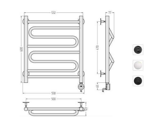 полотенцесушитель СТИЛЬЕ ФОРМАТ 22 500х600