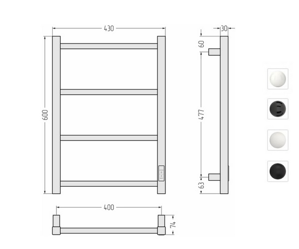 полотенцесушитель СТИЛЬЕ ФОРМАТ 26 400х600
