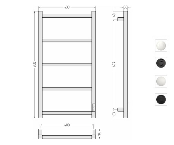 полотенцесушитель СТИЛЬЕ ФОРМАТ 26 400х800