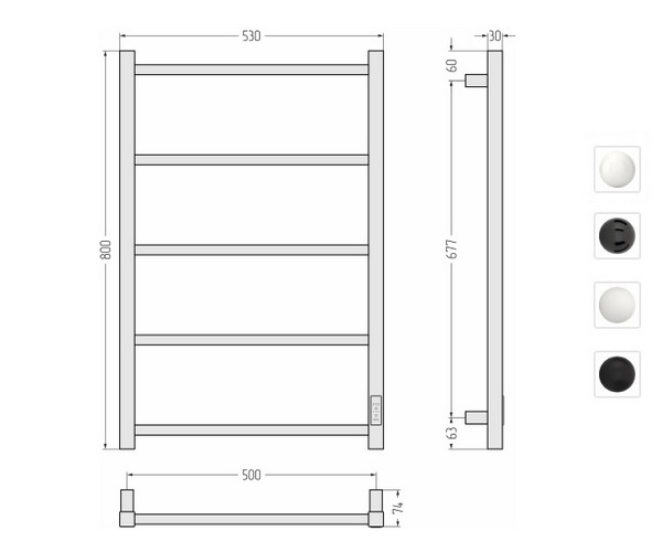 полотенцесушитель СТИЛЬЕ ФОРМАТ 26 500х800