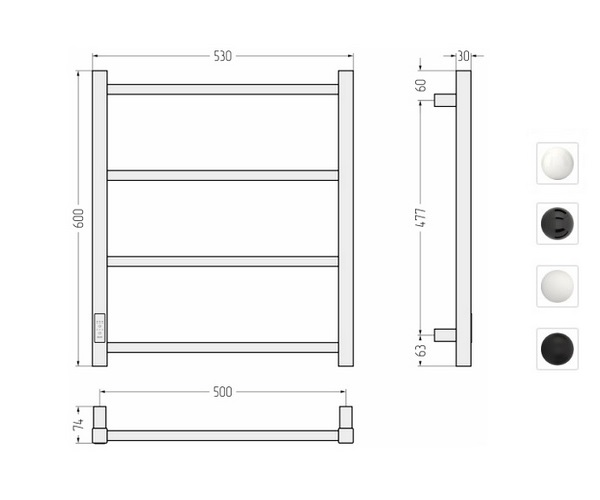 полотенцесушитель СТИЛЬЕ ФОРМАТ 26 500х600