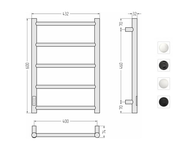 полотенцесушитель СТИЛЬЕ ФОРМАТ 27 400х600