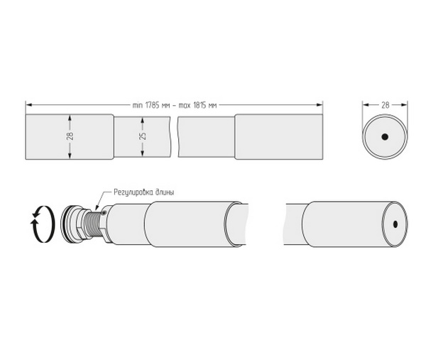 карниз для ванны СУНЕРЖА 180