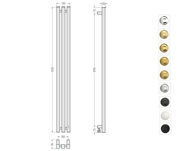 полотенцесушитель СУНЕРЖА ВЕРДИКТ 4.0 100х1200