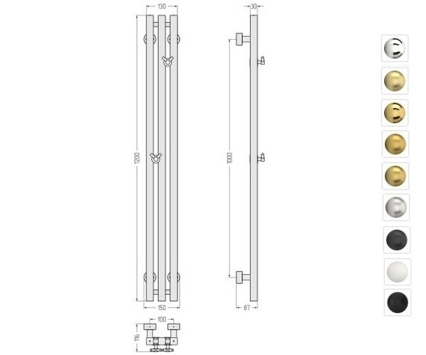полотенцесушитель СУНЕРЖА ВЕРДИКТ PRO 100х1200