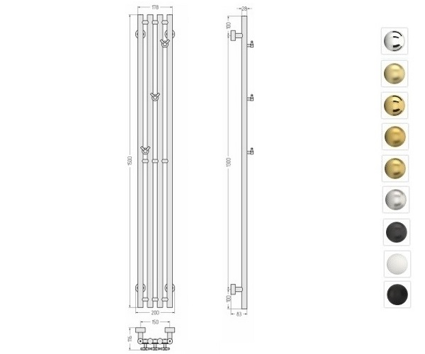 полотенцесушитель СУНЕРЖА КАНТАТА PRO 150х1500