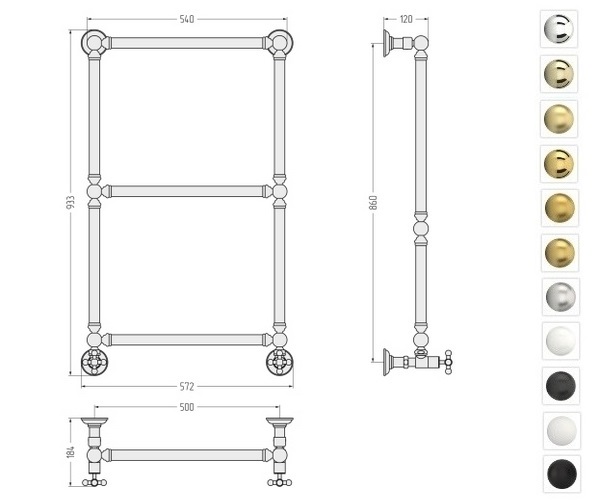 полотенцесушитель СУНЕРЖА РЕНЕССАНС 500х860