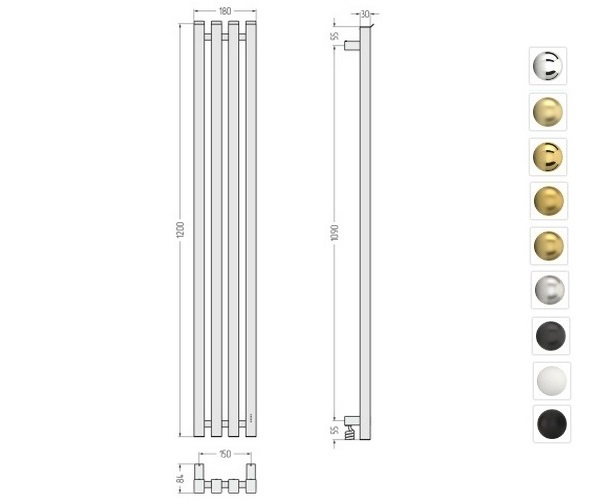 полотенцесушитель СУНЕРЖА САТЕРЛЕНД 4.0 150х1200