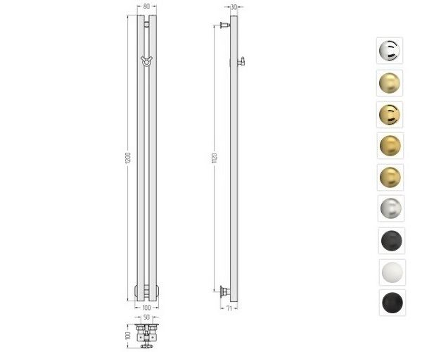 полотенцесушитель СУНЕРЖА ФЬОРД PRO 50х1200